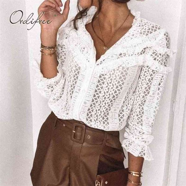 summer women ruffle blouse long sleeve hollow out slim white lace crochet shirt beach 210513, Black
summer women ruffle blouse long sleeve hollow out slim white lace crochet shirt beach 210513, Black