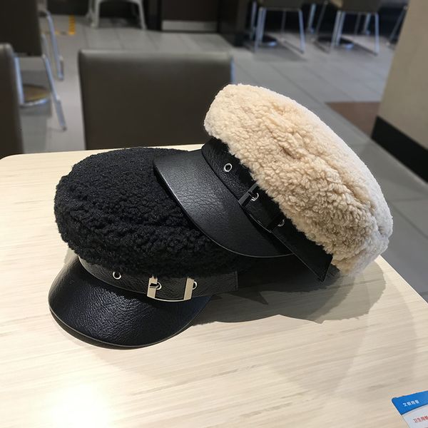 hat women's warm lamb hair sea autumn winter british beret designer versatile flat cap, Yellow
hat women's warm lamb hair sea autumn winter british beret designer versatile flat cap, Yellow