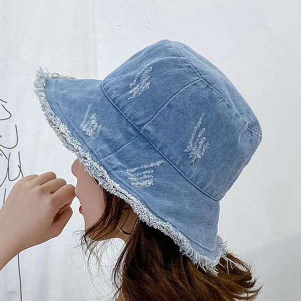 wide brim hats denim flat hole burrs collapsible fisherman's hat spring summer korean version shading basin cap women's, Blue;gray
wide brim hats denim flat hole burrs collapsible fisherman's hat spring summer korean version shading basin cap women's, Blue;gray