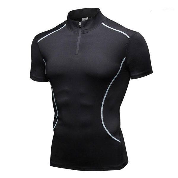fitness men's stand collar running training short sleeve t shirt sports quick-drying stretch tight t-shirt1, White;black
fitness men's stand collar running training short sleeve t shirt sports quick-drying stretch tight t-shirt1, White;black