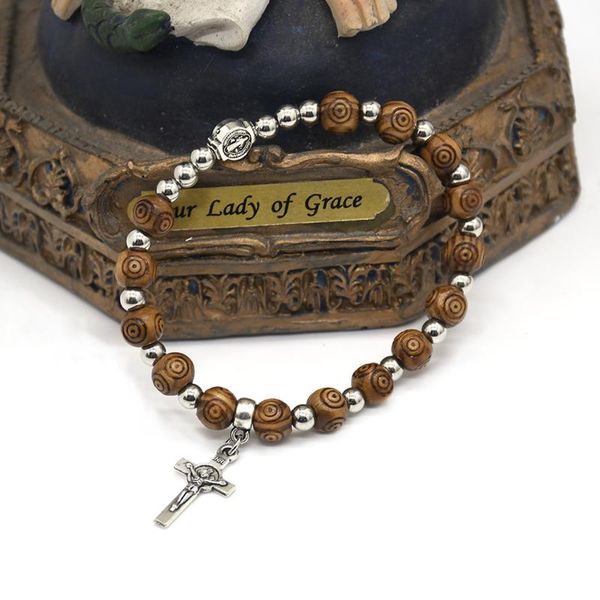beaded, strands holy saint benedict pendant bracelet handmade wooden pine engraved rosary beads religious paryer blessing jewelry gift, Black
beaded, strands holy saint benedict pendant bracelet handmade wooden pine engraved rosary beads religious paryer blessing jewelry gift, Black