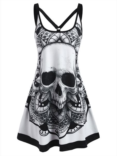skull flower print strappy women dress o ring tank summer fashion casual sleeveless neck vest punk plus size, Black;gray
skull flower print strappy women dress o ring tank summer fashion casual sleeveless neck vest punk plus size, Black;gray