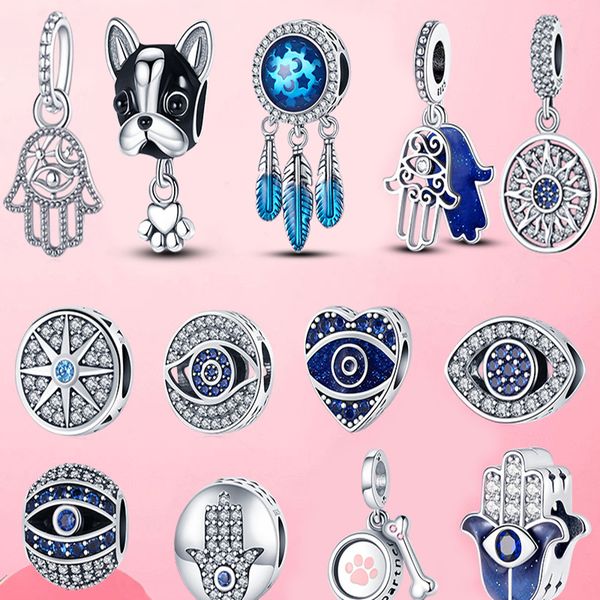 lucky charm 925 sterling silver protective hamsa hand dangle charm beads fit pandora bracelet 925 silver jewelry, Black
lucky charm 925 sterling silver protective hamsa hand dangle charm beads fit pandora bracelet 925 silver jewelry, Black