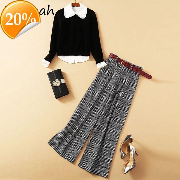 women summer fashion designer pants set long arm solid + loose white blouses high waist pressure 3-piece women's two piece
women summer fashion designer pants set long arm solid + loose white blouses high waist pressure 3-piece women's two piece