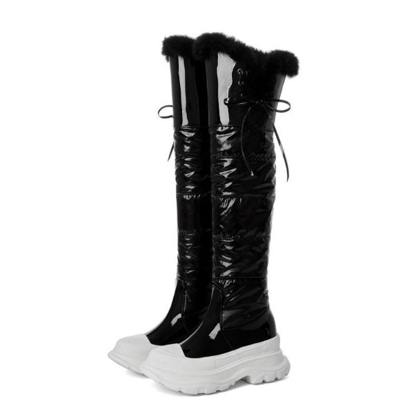 boots womens platform real fur over the knee thigh chunky heel shoes warm winter thick patent leather black white
boots womens platform real fur over the knee thigh chunky heel shoes warm winter thick patent leather black white