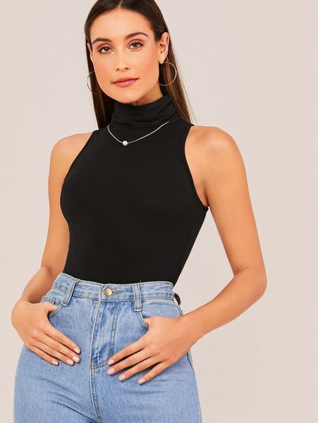turtle neck solid tank 86dx#, White 
turtle neck solid tank 86dx#, White
