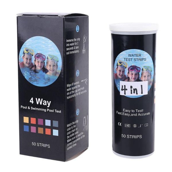 meters 50pcs swimming pool water test strips 4in1 quality hardness ph cl alk