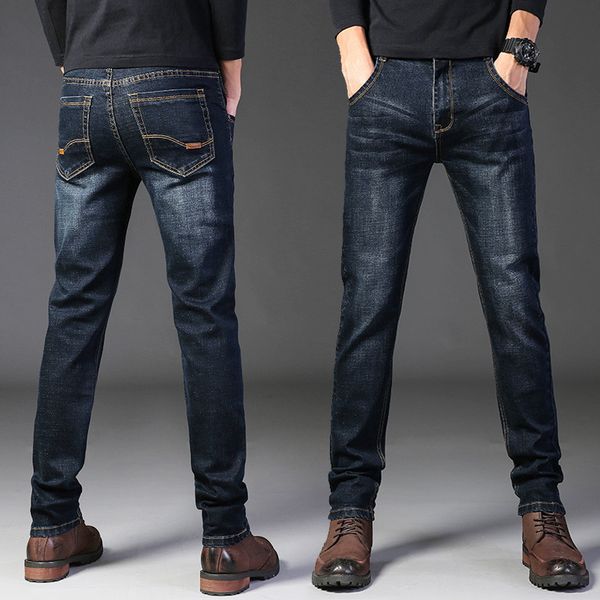 four seasons jeans slim small straight loose elastic large casual young men's trousers, Blue
four seasons jeans slim small straight loose elastic large casual young men's trousers, Blue