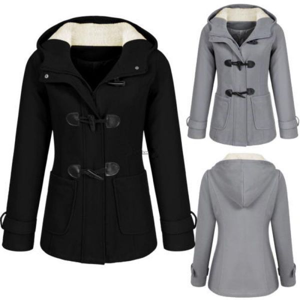 women's jackets fashion casual winter warm slim hooded coat outwear horn button overcoat autumn women long, Black;brown
women's jackets fashion casual winter warm slim hooded coat outwear horn button overcoat autumn women long, Black;brown