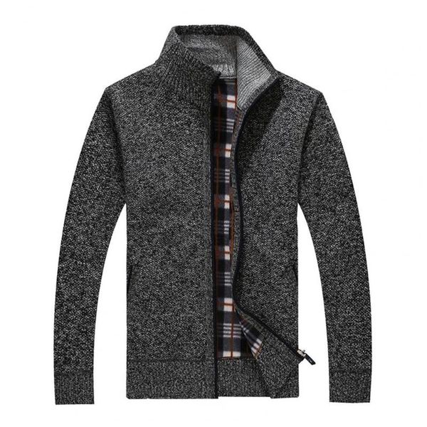 men's jackets men coat solid color zipper autumn winter loose stand collar plush cardigan sweater for office, Black;brown
men's jackets men coat solid color zipper autumn winter loose stand collar plush cardigan sweater for office, Black;brown