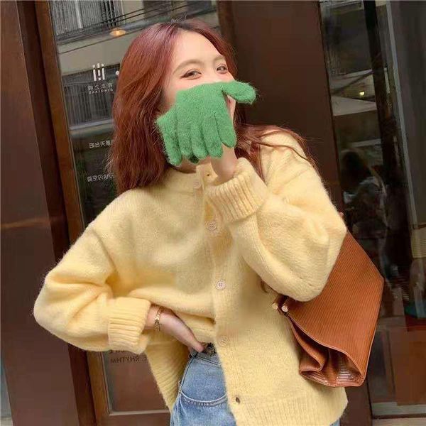 women's knits & tees knit solid cardigan sweaters lazy wind loose long sleeve o-neck female autumn coat sweet lady all-match knitwear j, White
women's knits & tees knit solid cardigan sweaters lazy wind loose long sleeve o-neck female autumn coat sweet lady all-match knitwear j, White