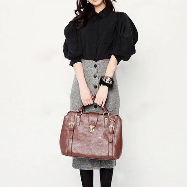 skirts office lady 2 piece set women spring autumn lantern sleeve blouse shirt + split single-breasted wool pencil skirt suit, Black
skirts office lady 2 piece set women spring autumn lantern sleeve blouse shirt + split single-breasted wool pencil skirt suit, Black
