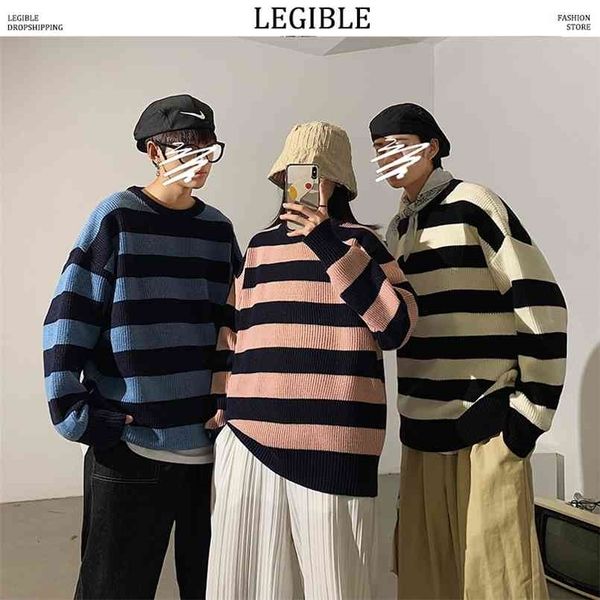 legible striped men sweaters autumn korean style men's pullovers harajuku streetwear male clothing couple sweater 210813, White;black
legible striped men sweaters autumn korean style men's pullovers harajuku streetwear male clothing couple sweater 210813, White;black