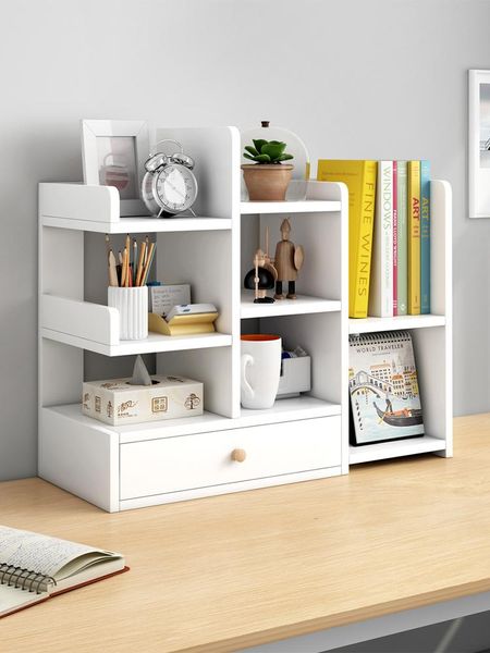 hooks & rails desk small bookshelf deskbookcase student storage shelf