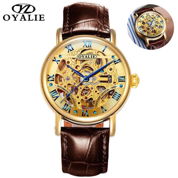 automatic mechanical watches men oyalie modified watertight real belt hollow out sapphire crystal, Slivery;brown
automatic mechanical watches men oyalie modified watertight real belt hollow out sapphire crystal, Slivery;brown