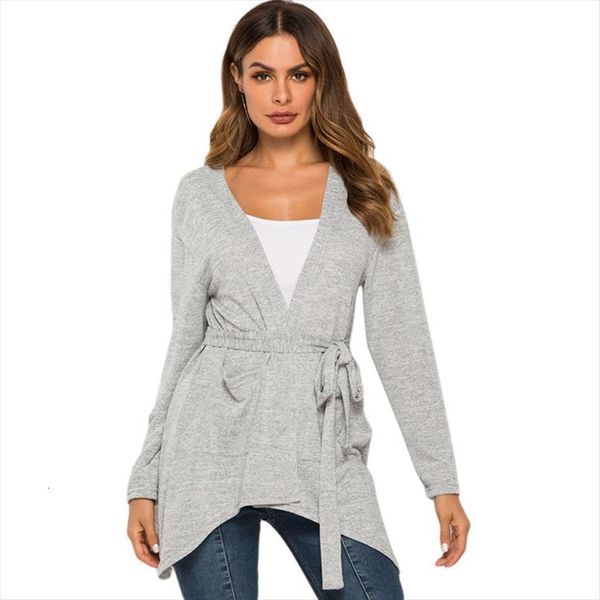 women cardigan spring autumn sweaters chic knitwear solid color waterfall drape belted coat long sleeve irregular sweater, White;black
women cardigan spring autumn sweaters chic knitwear solid color waterfall drape belted coat long sleeve irregular sweater, White;black