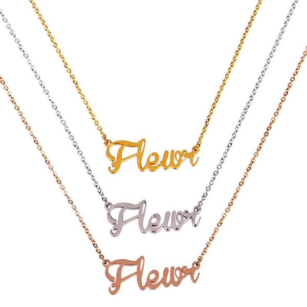 personalized customer name necklace stainless steel gold pendant motto devotion lovers romantic gifts handmade jewelry chains, Silver
personalized customer name necklace stainless steel gold pendant motto devotion lovers romantic gifts handmade jewelry chains, Silver