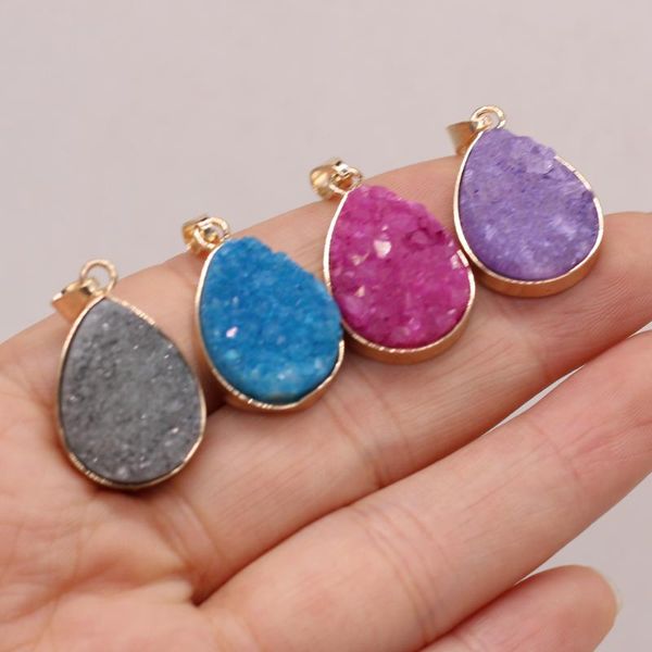 charms natural semi-precious stone crystal bud gold-plated edge droplet pendant 15x25mm for jewelry making necklaces accessories gift, Bronze;silver
charms natural semi-precious stone crystal bud gold-plated edge droplet pendant 15x25mm for jewelry making necklaces accessories gift, Bronze;silver