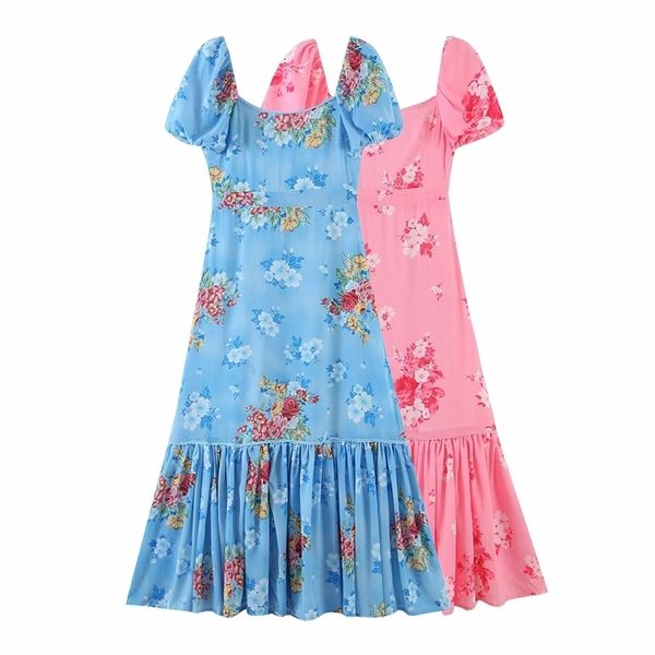 women long dress floral printed styled puff sleeve square neck a-line pleated x-long 210524, Black;gray
women long dress floral printed styled puff sleeve square neck a-line pleated x-long 210524, Black;gray
