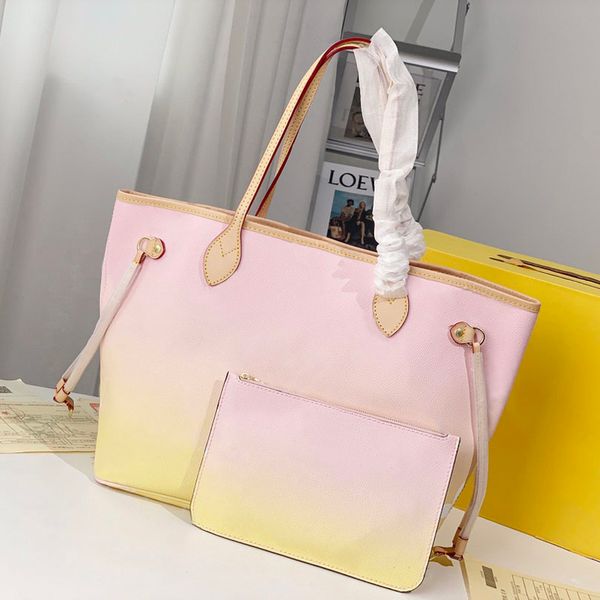 m45678 women handbags fashion coated canvas totes with pouch woman luxurys designers bags gradient color leather high capacity shopping bag
m45678 women handbags fashion coated canvas totes with pouch woman luxurys designers bags gradient color leather high capacity shopping bag