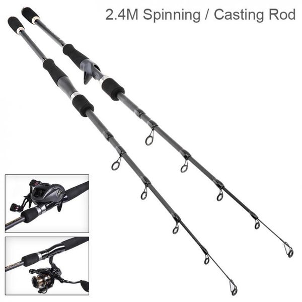 2.4m carbon lure fishing rod spinning casting 7 section ultra light travel fiber pole boat rods
2.4m carbon lure fishing rod spinning casting 7 section ultra light travel fiber pole boat rods