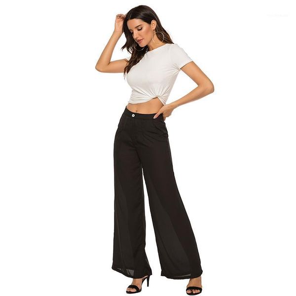 summer style loose high waist oblique pocket long fashion casual solid pleated pants women chiffon wide-leg plus size women's & capris, Black;white
summer style loose high waist oblique pocket long fashion casual solid pleated pants women chiffon wide-leg plus size women's & capris, Black;white