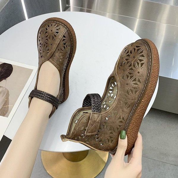 spring/summer retro ethnic style hollow cold boots women ankle with shallow mouth bandage chunky sole sandals, Black
spring/summer retro ethnic style hollow cold boots women ankle with shallow mouth bandage chunky sole sandals, Black