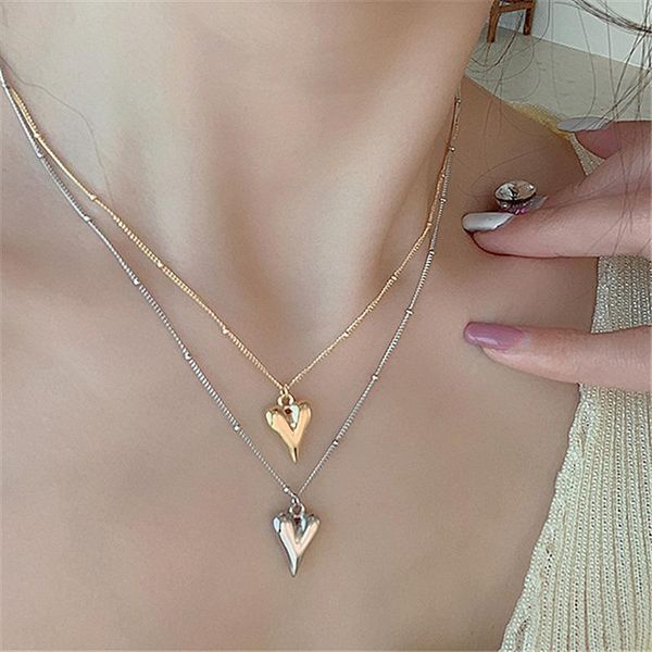 pendant necklaces three-dimensional love chain necklace temperament 2021 female niche simple idyllic retro aesthetic accessories, Silver
pendant necklaces three-dimensional love chain necklace temperament 2021 female niche simple idyllic retro aesthetic accessories, Silver