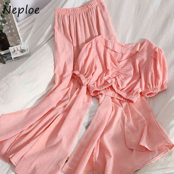 neploe mulicolor slim 2 pcs women set v neck drawstring short sleeve shirt + high waist hip wide leg pants suit summer ol cloth 210423, White
neploe mulicolor slim 2 pcs women set v neck drawstring short sleeve shirt + high waist hip wide leg pants suit summer ol cloth 210423, White