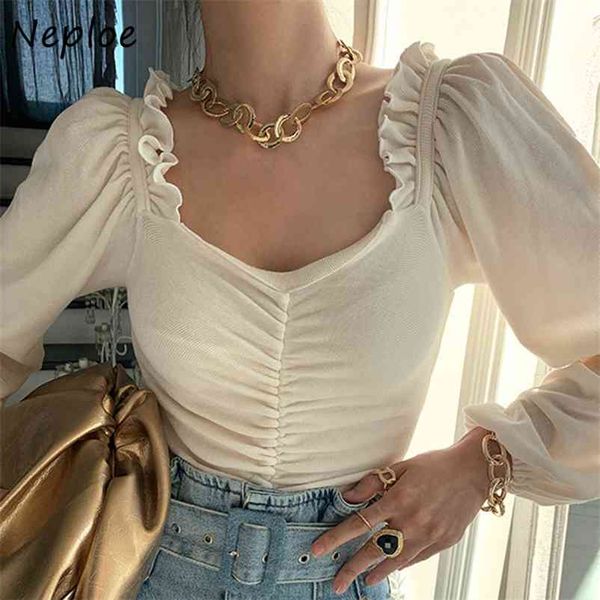 elegant wooden ear patchwork temperament t shirt women square collar puff long sleeve pullover tee spring ladies 210422, White
elegant wooden ear patchwork temperament t shirt women square collar puff long sleeve pullover tee spring ladies 210422, White