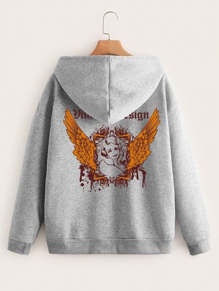 letter & wings print drop shoulder drawstring zipper thermal hoodie o4gs#, White;black
letter & wings print drop shoulder drawstring zipper thermal hoodie o4gs#, White;black