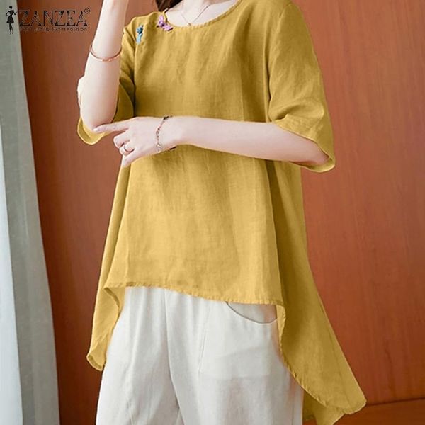 women's blouses & shirts vintage women blouse 2022 summer stylish office lady casual cotton linen short sleeve loose solid blusa, White
women's blouses & shirts vintage women blouse 2022 summer stylish office lady casual cotton linen short sleeve loose solid blusa, White