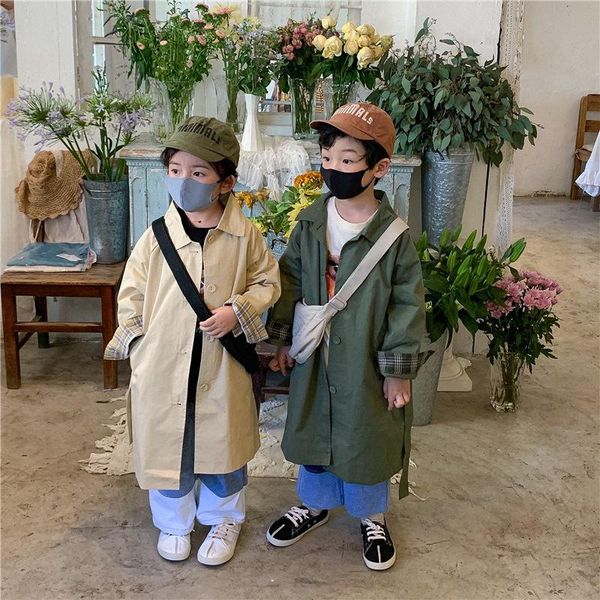 coat korean style children oversized long windbreaker 2-7 years boys and girls cotton turn-down collar casual trench coats, Blue;gray
coat korean style children oversized long windbreaker 2-7 years boys and girls cotton turn-down collar casual trench coats, Blue;gray