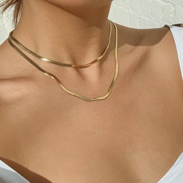 pendant necklaces ihues gold color double-layered snake chain link choker necklace for women bohemian multilayer charm jewelry, Silver
pendant necklaces ihues gold color double-layered snake chain link choker necklace for women bohemian multilayer charm jewelry, Silver