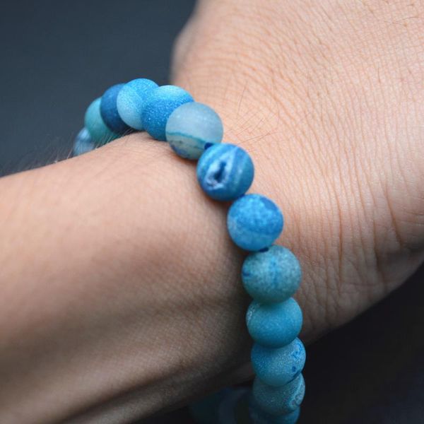 beaded, strands sky blue color natural matte geode 8mm stone round beads stretch bracelets fashion uni-jewelry christmas gift, Black
beaded, strands sky blue color natural matte geode 8mm stone round beads stretch bracelets fashion uni-jewelry christmas gift, Black
