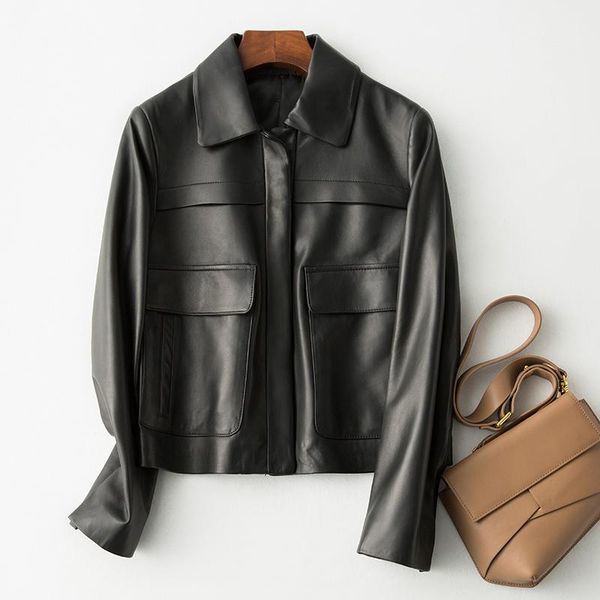 women's leather & faux 2021 genuine jacket women 100% sheepskin coat short real jackets veste femme o1908 kj3531, Black
women's leather & faux 2021 genuine jacket women 100% sheepskin coat short real jackets veste femme o1908 kj3531, Black