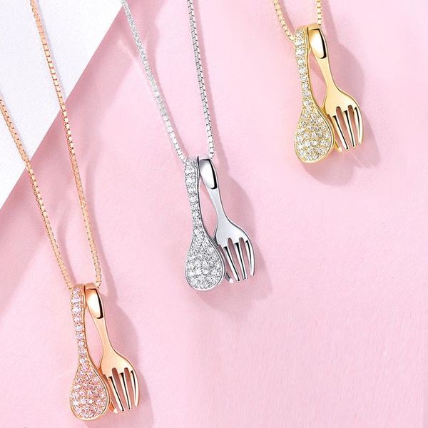 Minar Creative Rhinestone Fork Spoon Pendant Necklaces For Women Ladies Clavicle Chains Unique Stainless Steel Jewelry Gifts, Silver
Minar Creative Rhinestone Fork Spoon Pendant Necklaces For Women Ladies Clavicle Chains Unique Stainless Steel Jewelry Gifts, Silver