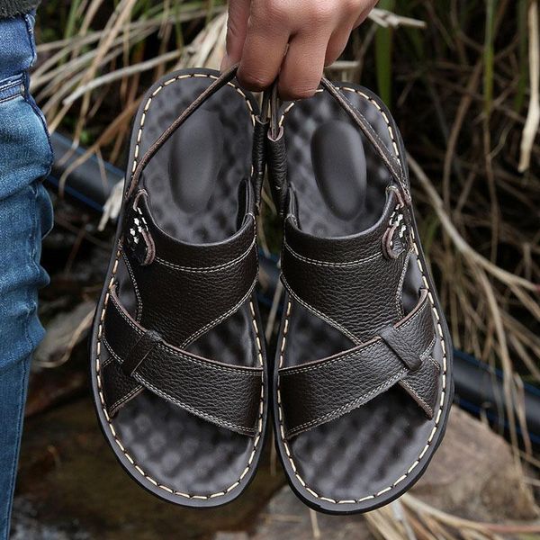 sandals 2021 beach summer platform shoes men outdoor genuine leather chaussure homme male dual-use slippers men's, Black
sandals 2021 beach summer platform shoes men outdoor genuine leather chaussure homme male dual-use slippers men's, Black