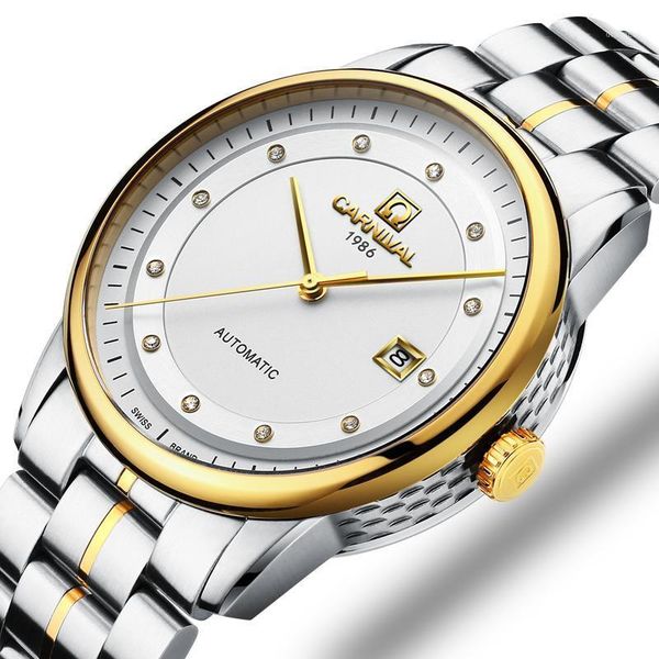 switzerland carnival watch men japan miyota automatic mechanical watches sapphire reloj hombre clock c5668g-8 wristwatches, Slivery;brown
switzerland carnival watch men japan miyota automatic mechanical watches sapphire reloj hombre clock c5668g-8 wristwatches, Slivery;brown