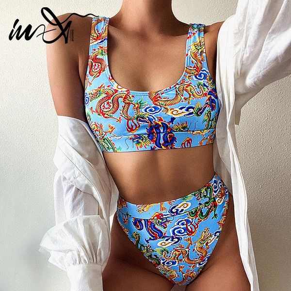 in-x retro high waist bikini set 2021 dragon print swimsuit female bandeau swimwear women swimming suit bathing women's, White;black
in-x retro high waist bikini set 2021 dragon print swimsuit female bandeau swimwear women swimming suit bathing women's, White;black