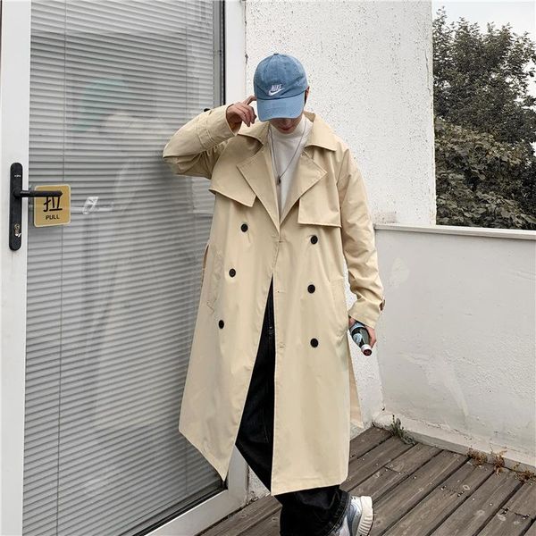 men's trench coats autumn tide brand windbreaker male mid-length korean ins couple handsome knee-length cloak loose coat jacket, Tan;black
men's trench coats autumn tide brand windbreaker male mid-length korean ins couple handsome knee-length cloak loose coat jacket, Tan;black