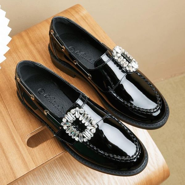 koovan women's genuine leather shoes soft bottom 2021 trend round head factory wholesale thick heel loafers dress, Black
koovan women's genuine leather shoes soft bottom 2021 trend round head factory wholesale thick heel loafers dress, Black