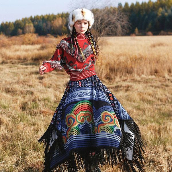 winter women autumn vintage national trend novelty personality print tassel all-match irregular long velvet skirt skirts, Black
winter women autumn vintage national trend novelty personality print tassel all-match irregular long velvet skirt skirts, Black