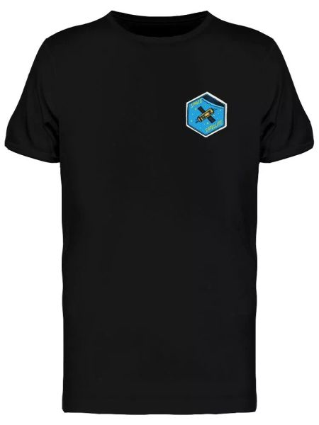 space satellite graphic men's tee -image by shutterstock, White;black