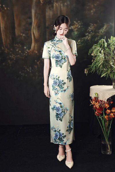 ethnic clothing fzslcyiyi flower printed chinese traditional short sleeve women cheongsam elegant slim satin mandarin collar qipao oversize, Red
ethnic clothing fzslcyiyi flower printed chinese traditional short sleeve women cheongsam elegant slim satin mandarin collar qipao oversize, Red