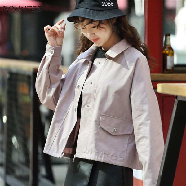 women's jackets basic women button pockets spring solid all-match turn-down collar korean vintage various colors ladies outerwear ins, Black;brown
women's jackets basic women button pockets spring solid all-match turn-down collar korean vintage various colors ladies outerwear ins, Black;brown