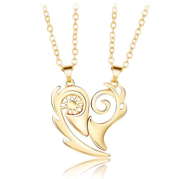 2 pcs/set magnetic couple necklace sun moon love heart pendant necklace for women men fashion wedding jewelry valentine's day gift, Silver
2 pcs/set magnetic couple necklace sun moon love heart pendant necklace for women men fashion wedding jewelry valentine's day gift, Silver