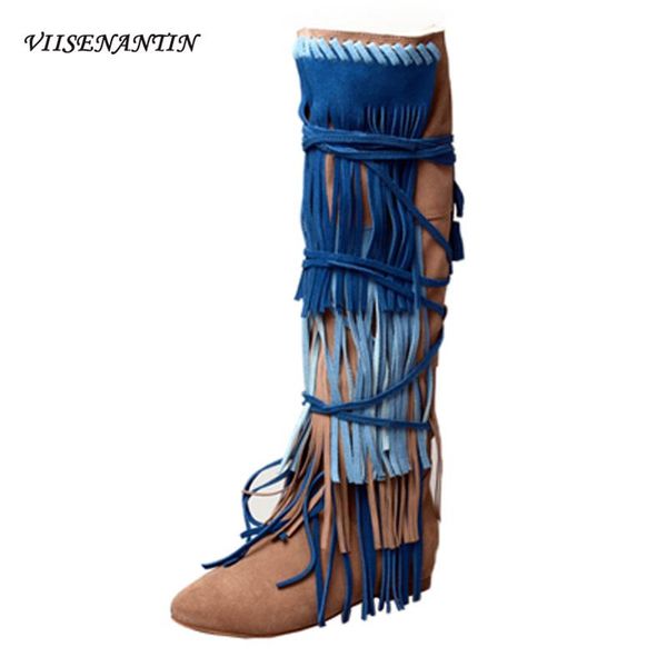 boots tassel women suede leather knee fashion runway catwalk bootie inreased heel rivets decor fringed boot, Black
boots tassel women suede leather knee fashion runway catwalk bootie inreased heel rivets decor fringed boot, Black