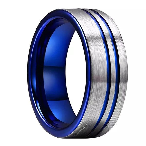 wedding rings 8mm mens womens tungsten carbide blue ring bands comfort fit pip cut with double offest lines, Slivery;golden
wedding rings 8mm mens womens tungsten carbide blue ring bands comfort fit pip cut with double offest lines, Slivery;golden