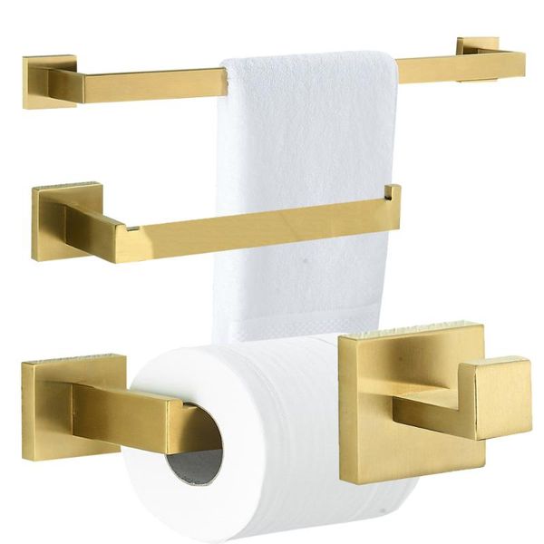 brushed gold stainless steel 4-piece bathroom hardware kit towel bar toilet paper rack clothes hook roll holder bath accessory set
brushed gold stainless steel 4-piece bathroom hardware kit towel bar toilet paper rack clothes hook roll holder bath accessory set